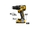 Аккумуляторная бесщёточная ударная дрель-шуруповерт DeWALT, 18 В XR, с 2 АКБ 5 Ач и ЗУ, в кейсе TSTAK, DCD709P2T