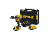 Аккумуляторная бесщеточная ударная дрель-шуруповерт DeWALT, 18 В, 2000 об/мин, 34000 уд/мин, с 2 АКБ 2 Ач и ЗУ, в кейсе, DCD796D2