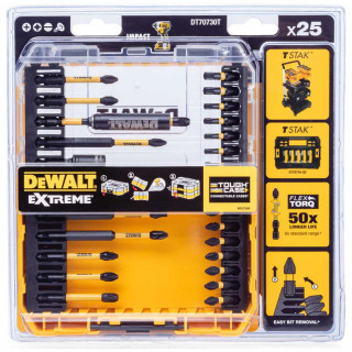 Набор бит и насадок в кейсе DeWALT DT70730T, FLEXTORQ 25 предметов