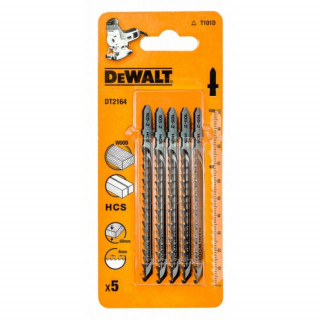 Пилка для лобзика по дереву из высокоуглеродистой стали DeWALT DT2164, HCS, 100 x 68 x 4.0 x 60 мм, T101D, 5 шт.