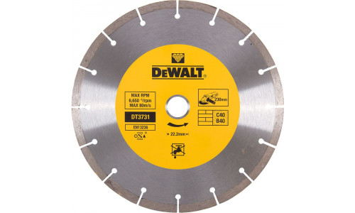 Диск алмазный сегментированный универсальный DeWALT DT3731, (230 x 22.2 мм) для бетона