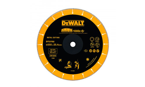 Алмазный круг по металлу DeWALT DT3752, 355 x 25.4 x 1.6, h=3