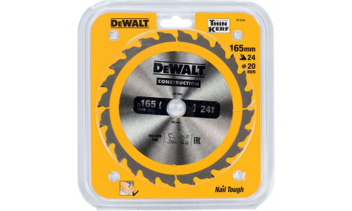 Пильный диск DEWALT CONSTRUCTION DT1934, 165/20 мм.