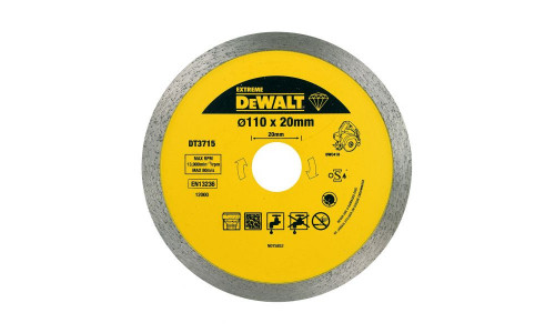 Алмазный круг сплошной по керамике DeWALT EXTREME DT3715