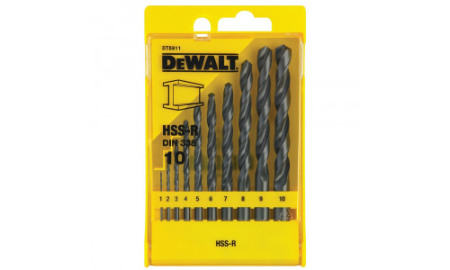 Набор сверл по металлу DeWALT DT5911, HSS-R, в пластиковой кассете, 10 шт., (1-10)