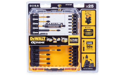 Набор бит и насадок в кейсе DeWALT DT70730T, FLEXTORQ 25 предметов