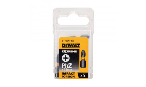 Биты ударные DeWALT IMPACT DT7994T, Torsion Ph2, 25 мм, 5 шт.