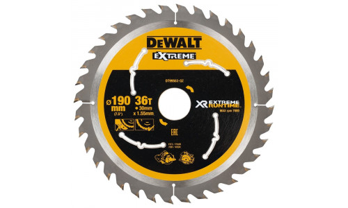 Пильный диск DeWALT EXTREME RUNTIME DT99563, 190/30 мм.