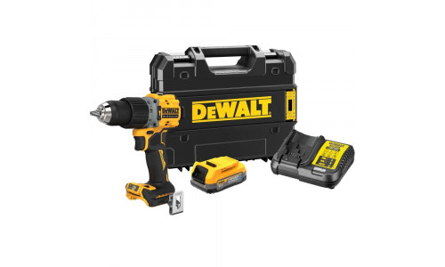 Аккумуляторная ударная бесщеточная дрель-шуруповерт DeWALT, 18 В, 2000 об/мин, 34000 уд/мин, с АКБ 1.7 Ач и ЗУ, в кейсе TSTAK, DCD805E1T