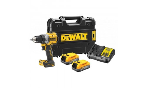Аккумуляторная дрель DeWALT DCD800E2T, кейс, 18В, 2 АКБ 1.7 Ач, ЗУ
