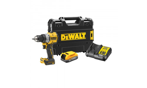 Аккумуляторная безударная бесщеточная дрель-шуруповерт DeWALT DCD800E1T, 18 В, PowerStack 1.7Ач