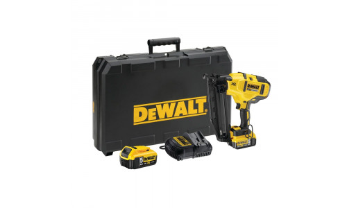 Аккумуляторный шпилькозабивной пистолет DeWALT DCN660P2, 18 В XR, 2 АКБ 5 Ач, ЗУ, кейс