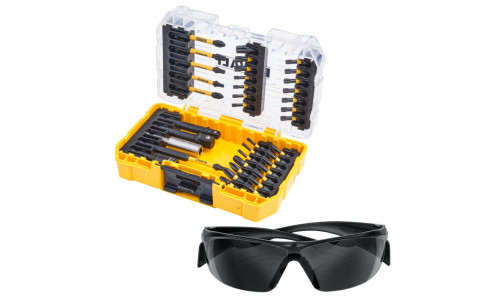 Набор оснастки DeWALT, 38 предметов, в кейсе + защитные очки в комплекте, DT70733T