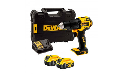 Аккумуляторная бесщёточная ударная дрель-шуруповерт DeWALT, 18 В XR, с 2 АКБ 5 Ач и ЗУ, в кейсе TSTAK, DCD709P2T