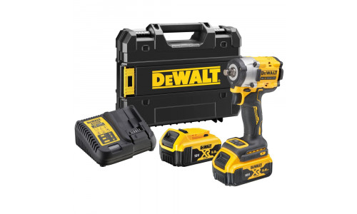 Аккумуляторный бесщеточный гайковерт DeWALT, 18 В, 610 Нм, 2500 об/мин, 3550 уд/мин, с 2 АКБ 5 Ач и ЗУ, в кейсе, DCF921P2T
