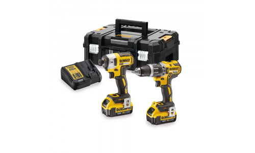 Набор аккумуляторный DEWALT, 18 В: ударная дрель-шуруповерт DCD796 и ударный шуруповерт DCF887, с 2 АКБ 4 Ач и ЗУ, в кейсе TSTAK, DCK266M2T