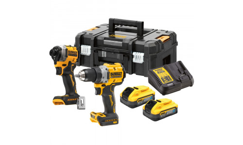Аккумуляторный набор DEWALT DCK2051H2T, 18 В: дрель-шуруповерт DCD800 + шуруповерт DCF850, с 2 АКБ 5 Ач и ЗУ, в кейсе TSTAK