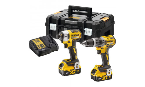 Аккумуляторный набор DEWALT DCK266P2T, 18 В: ударная дрель-шуруповерт DCD796 + шуруповерт DCF887, с 2 АКБ 5 Ач и ЗУ, в кейсе TSTAK
