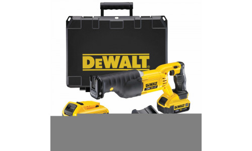 Аккумуляторная сабельная пила DeWALT, 18 В, 2950 ход/мин, c 2 АКБ 4 Ач и ЗУ, в кейсе, DCS380M2
