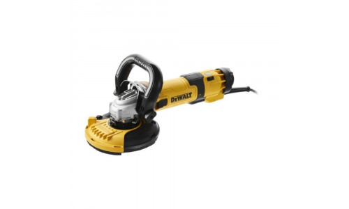 Угловая шлифмашина DeWALT DWE4257KT, 1500 Вт, 125 мм, антивибрационная ручка, кожух и чашка для шлифования
