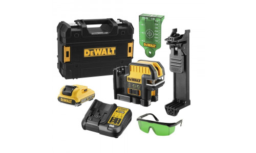 Самовыравнивающийся комбинированный ЗЕЛЕНЫЙ лазерный уровень DeWALT DCE0825D1G