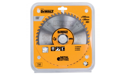 Пильный диск DeWALT METAL CUTTING DT1912, 190/30 мм.