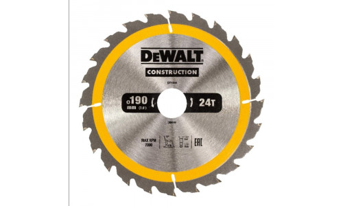 Пильный диск DeWALT CONSTRUCT DT1944, 190/30 мм.