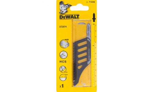 Пилка для лобзика DeWALT DT2074, по дереву из высокоуглеродистой стали, HCS, 112 x 74 x 2.3 x 65