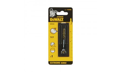 Пилка для лобзика DeWALT EXTREME DT2101, INOX HM Карбид-вольфрамовые зубья, (НМ). 76 x 47 x 1 x 3 мм, T118AHM, 1 шт.