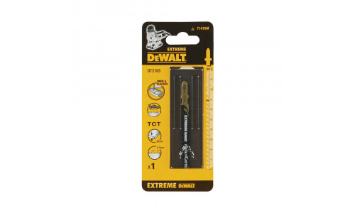 Пилка для лобзика DeWALT EXTREME DT2103, HM по гипсокартону зубья с карбид-вольфрамовыми наконечниками 100 x 69 x 4.3 x 20 мм, T141HM, 1 шт.