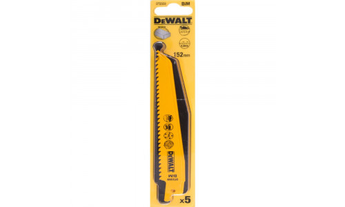 Полотно DeWALT DT2359, по дереву для сабельных пил биметаллическое, BiM, 152 x 4.2 мм, S611DF, 5 шт.