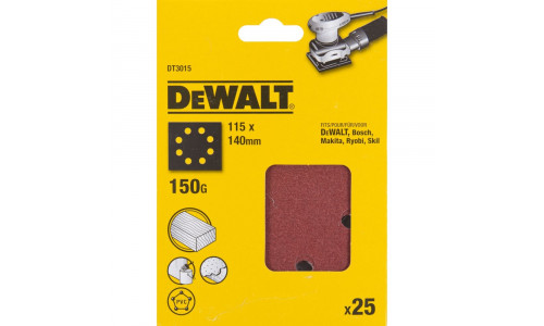 Шлифлисты перфорированные DeWALT DT3015, 115 x 140 мм, 150G, 25 шт.