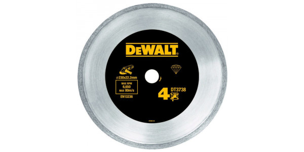 Алмазный круг сплошной по керамике DeWALT DT3738, 230 x 22.2 мм, h=7