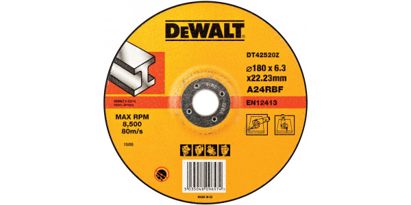 Круг обдирочный по металлу DeWALT DT42520Z, STANDARD, 180 x 6.3 мм