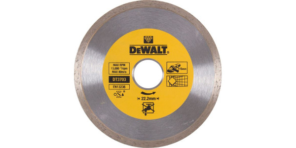 Алмазный круг сплошной по керамике DeWALT DT3703