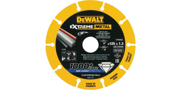 Алмазный диск отрезной 125/22.2 мм DeWALT DT40252