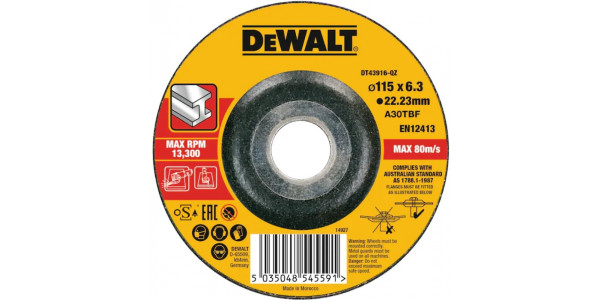 Круг зачистной по металлу EXTREME 115/22.2 мм DeWALT DT43916-QZ