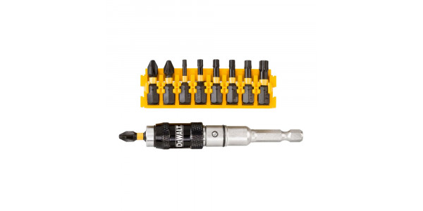 Набор бит DeWALT EXTREME IMPACT TORSION DT70578T, 25 мм, с шарнирным держателем насадок, 10 предметов