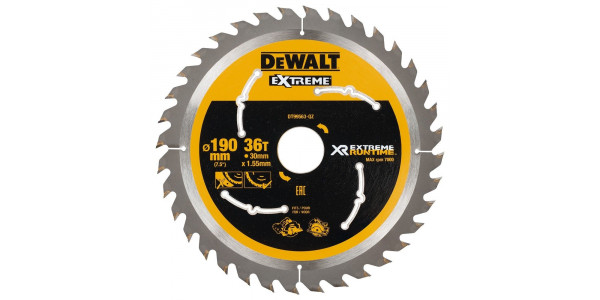 Пильный диск DeWALT EXTREME RUNTIME DT99563, 190/30 мм.