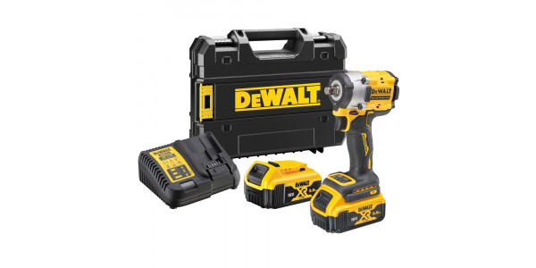Аккумуляторный бесщеточный гайковерт DeWALT, 18 В, 610 Нм, 2500 об/мин, 3550 уд/мин, с 2 АКБ 5 Ач и ЗУ, в кейсе, DCF921P2T