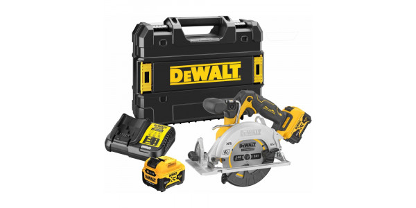 Аккумуляторная дисковая пила DEWALT DCS512P2, 12 В, 140 мм, 3600 об/мин, с 2 АКБ 5 Ач и ЗУ, в кейсе TSTAK (DCS512P2-QW)