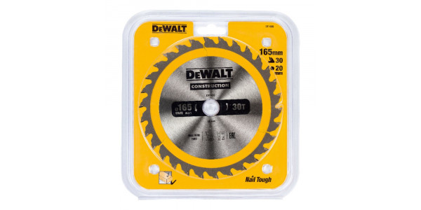 Пильный диск DeWALT CONSTRUCTION DT1935,165/20 мм.