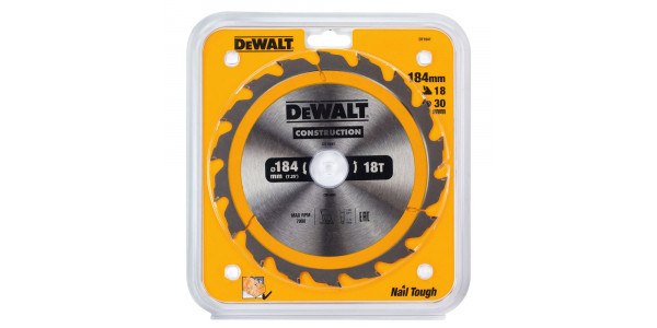 Пильный диск DeWALT CONSTRUCTION DT1941, 184/30 мм.