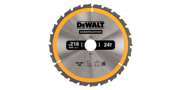 Пильный диск DeWALT CONSTRUCTION DT1952, 216/30 мм.