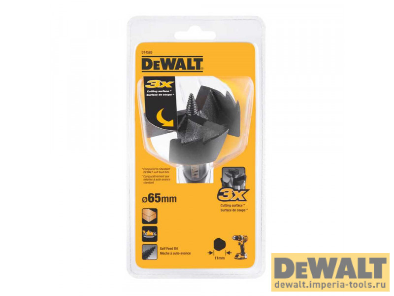 Сверло Форстнера по дереву 65 мм, DeWALT DT4585