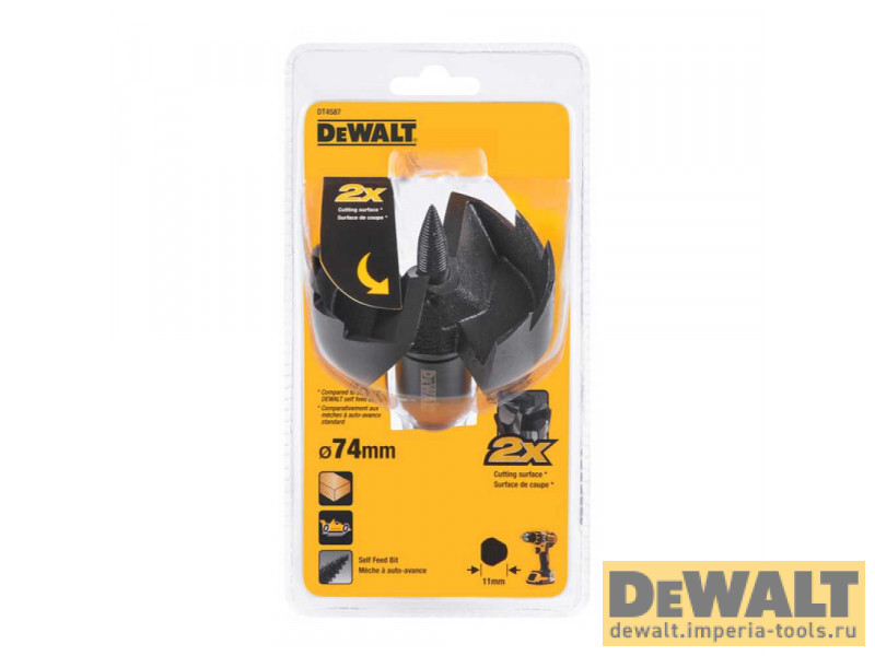Сверло Форстнера по дереву 74 мм, DeWALT DT4587
