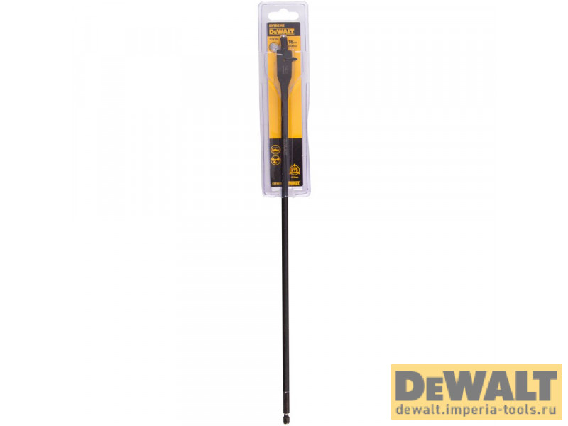 Сверло DeWALT EXTREME DT4784, по дереву перьевое IMPACT 1/4 дюйма 16 x 406 мм Сверло DeWALT EXTREME DT4784, по дереву перьевое IMPACT 1/4 дюйма 16 x 406 мм