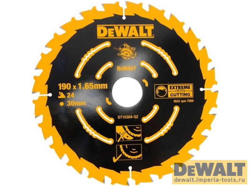 Пильный диск DEWALT EXTREME DT10304, 190/30 мм.