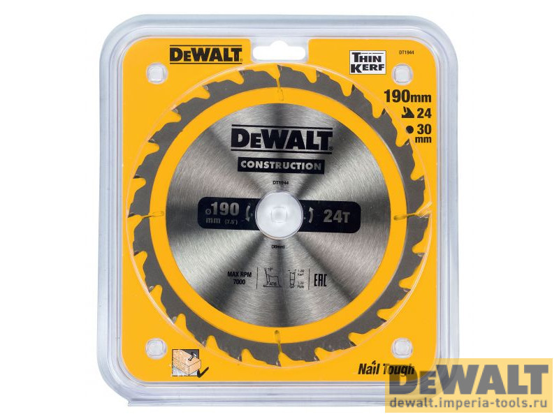 Пильный диск DeWALT CONSTRUCT DT1944