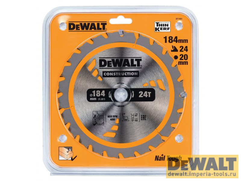 Пильный диск DeWALT CONSTRUCTION DT1951